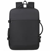 Expandable 2-in-1 Business Travel Backpack Professional 17.3" Laptop Briefcase Large Capacity Men's Commuter Rucksack Water-Resistant Short-Distance Overnight Travel Bag