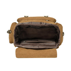 Lightweight Canvas Laptop Backpack Water-Resistant Multi-Pocket Travel Rucksack for College Students and Daily Commute