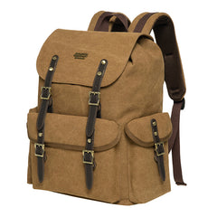 Lightweight Canvas Laptop Backpack Water-Resistant Multi-Pocket Travel Rucksack for College Students and Daily Commute