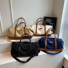 American Retro Large-Capacity Travel Duffel Vintage Style Sports & Swimming Bag with Wet/Dry Separation Durable Canvas-Look Weekend Bag Trendy Fitness & Short-Trip Tote