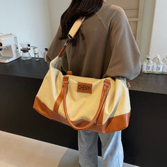 American Retro Large-Capacity Travel Duffel Vintage Style Sports & Swimming Bag with Wet/Dry Separation Durable Canvas-Look Weekend Bag Trendy Fitness & Short-Trip Tote