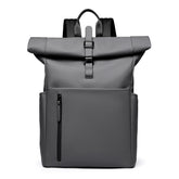 Modern Urban Roll-Top Backpack 15.6" Laptop Professional Commuter Bag Water-Resistant Trendy "Rolled Edge" Travel Daypack Sleek Casual Work Rucksack for Men