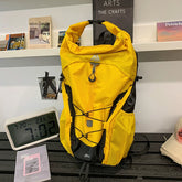 Rugged Workwear-Style Hiking Backpack Large Capacity Water-Resistant Mountaineering Bag Lightweight Color-Block Travel Daypack Durable Multi-Pocket Laptop Rucksack