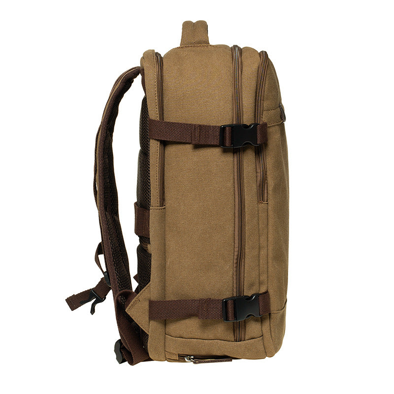 Vintage European-Style Canvas Backpack Large Capacity 15.6" Laptop Travel Rucksack Heavy-Duty Mountaineering Bag for Men & Women Retro Aesthetic School Bag for College & Outdoor