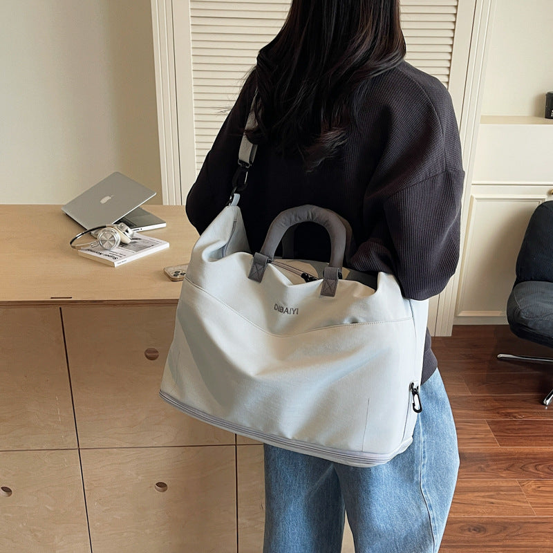 2026 Korean Style Expandable Travel Duffel Foldable Lightweight Sports & Fitness Bag Large Capacity Short-Distance Business Trip Luggage Portable Multi-Functional Weekend Tote