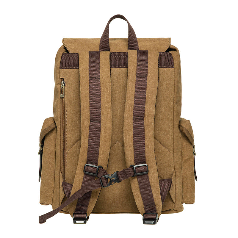 Lightweight Canvas Laptop Backpack Water-Resistant Multi-Pocket Travel Rucksack for College Students and Daily Commute