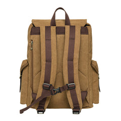 Lightweight Canvas Laptop Backpack Water-Resistant Multi-Pocket Travel Rucksack for College Students and Daily Commute
