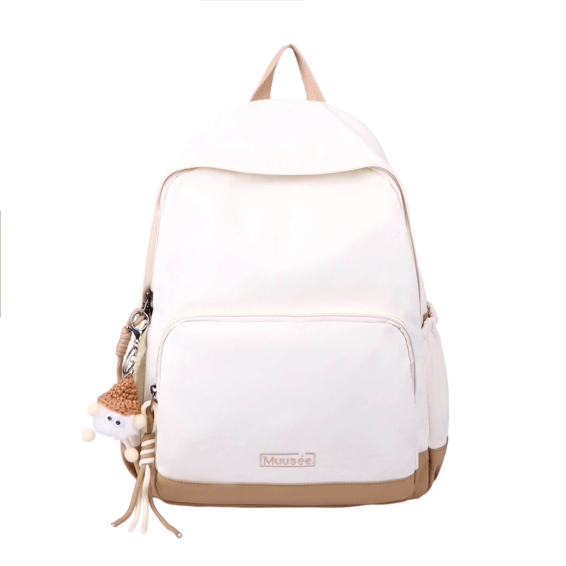 Minimalist Solid Color School Backpack Aesthetic Lightweight Travel Daypack for Teen Girls Large Capacity Student Bookbag