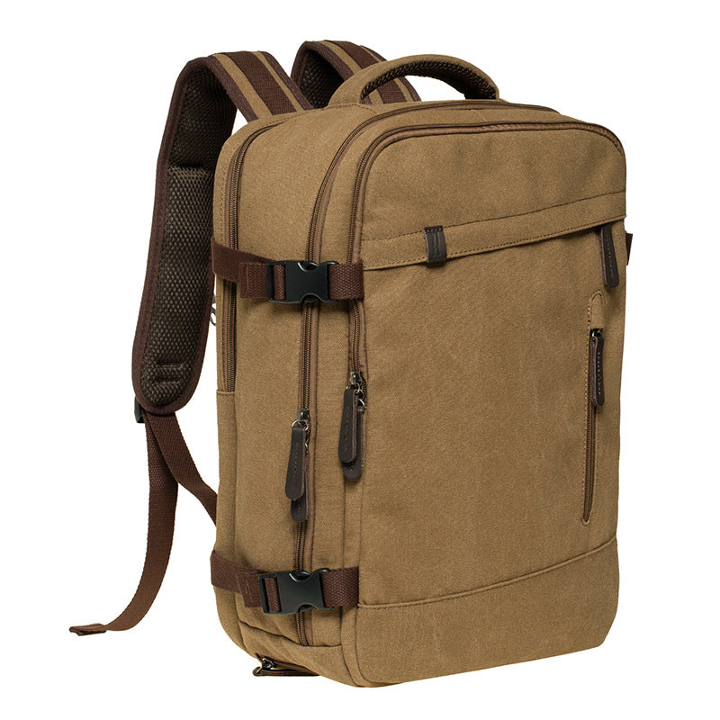 Vintage European-Style Canvas Backpack Large Capacity 15.6" Laptop Travel Rucksack Heavy-Duty Mountaineering Bag for Men & Women Retro Aesthetic School Bag for College & Outdoor