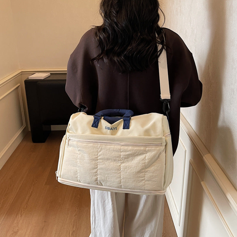 Wholesale 2026 Korean Style Expandable Travel Duffel Lightweight Yoga & Fitness Bag Simple Large-Capacity Sports Storage Portable Multi-Functional Luggage Tote