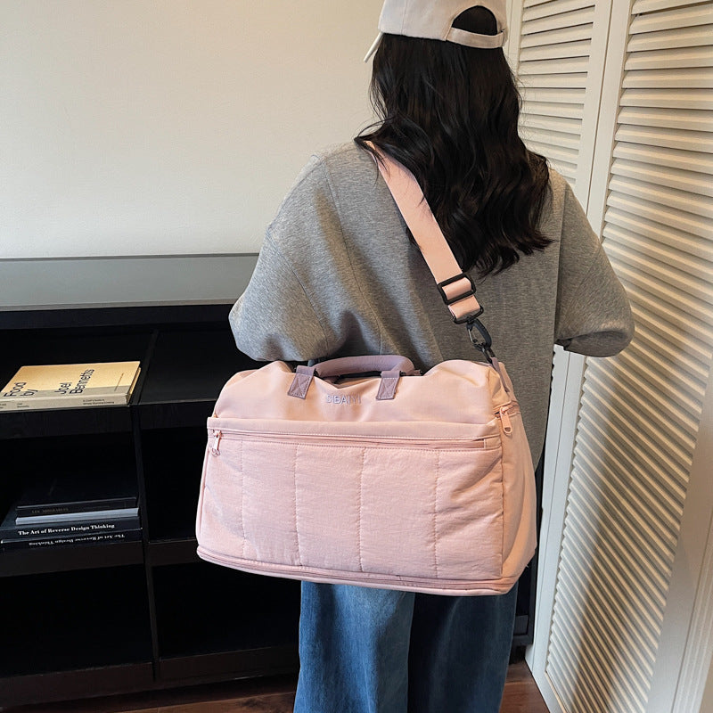 Wholesale 2026 Korean Style Expandable Travel Duffel Lightweight Yoga & Fitness Bag Simple Large-Capacity Sports Storage Portable Multi-Functional Luggage Tote