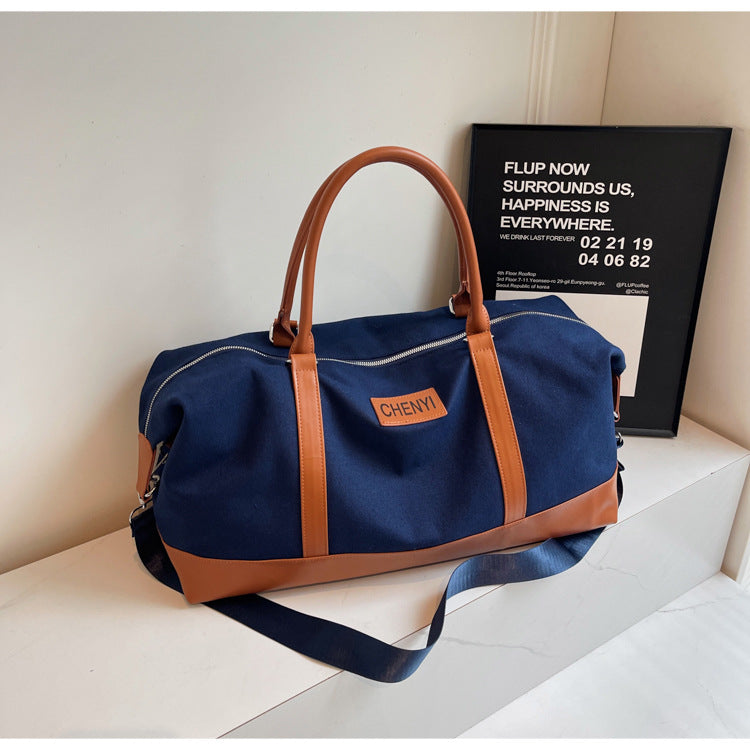 American Retro Large-Capacity Travel Duffel Vintage Style Sports & Swimming Bag with Wet/Dry Separation Durable Canvas-Look Weekend Bag Trendy Fitness & Short-Trip Tote