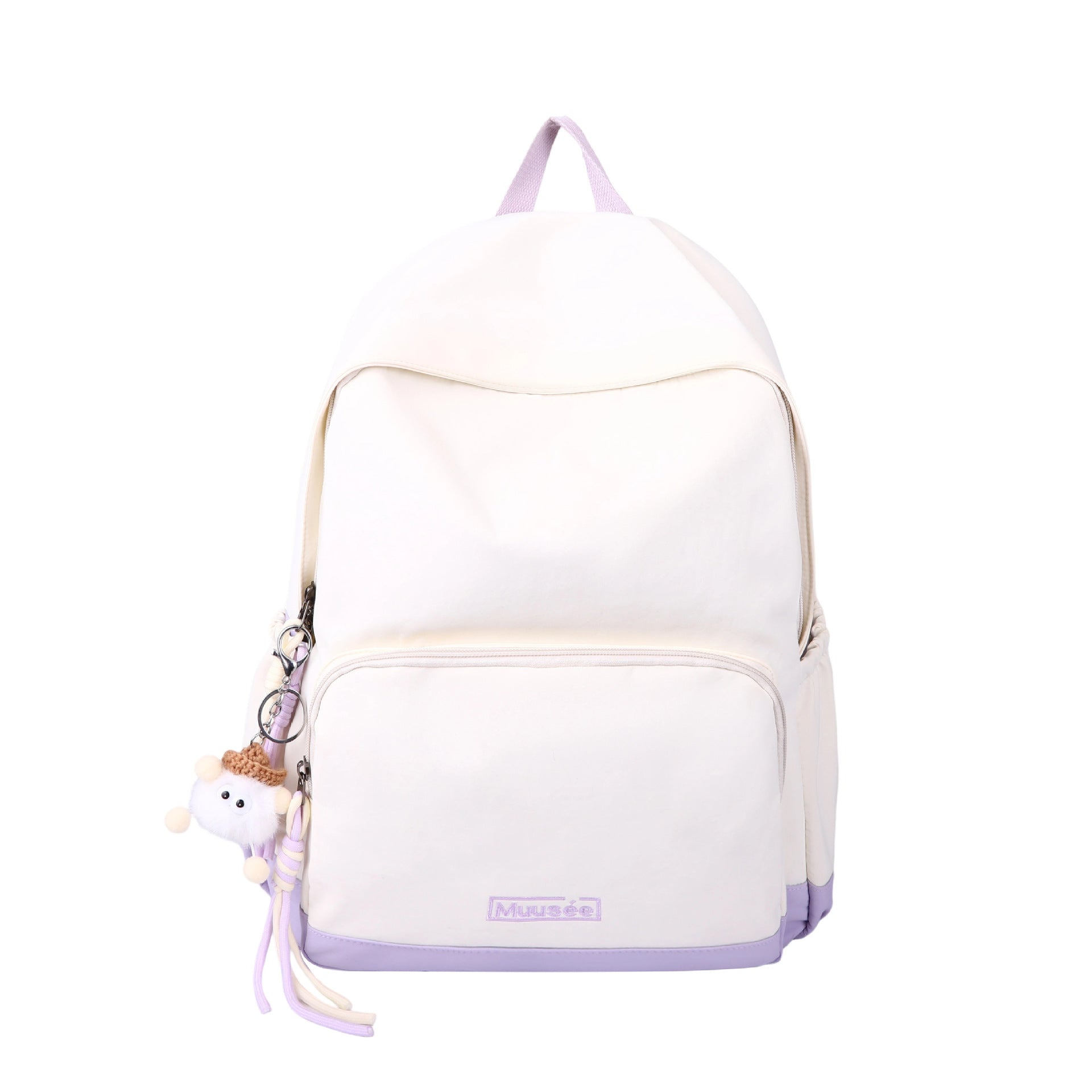 Minimalist Solid Color School Backpack Aesthetic Lightweight Travel Daypack for Teen Girls Large Capacity Student Bookbag