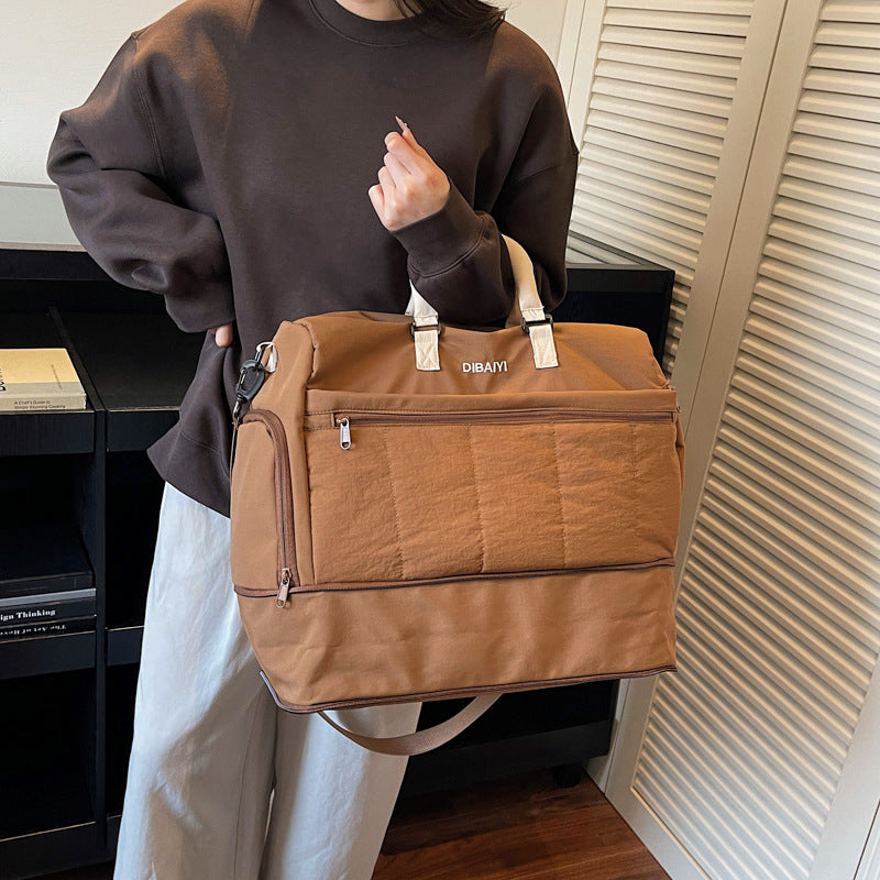 Wholesale 2026 Korean Style Expandable Travel Duffel Lightweight Yoga & Fitness Bag Simple Large-Capacity Sports Storage Portable Multi-Functional Luggage Tote