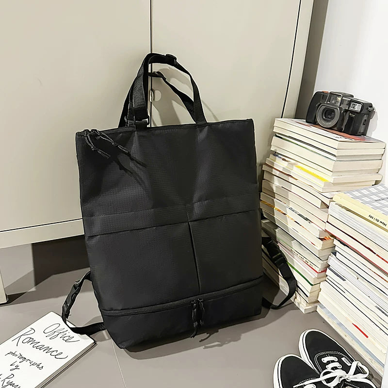 2-in-1 Convertible Backpack Tote Water-Resistant Large Capacity Travel Bag with Shoe Compartment Lightweight Multi-Functional Daypack for Gym, School & Weekend Trips